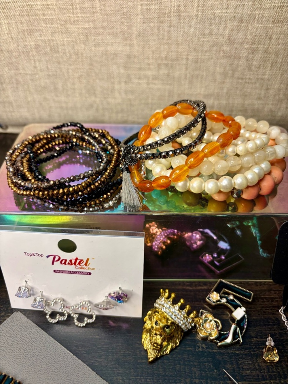 Jewelry Lot of Assorted Bracelets, pins and earrings